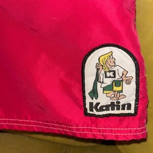 Katin mens Hot red Swim Shorts with Surf Patch sz 42